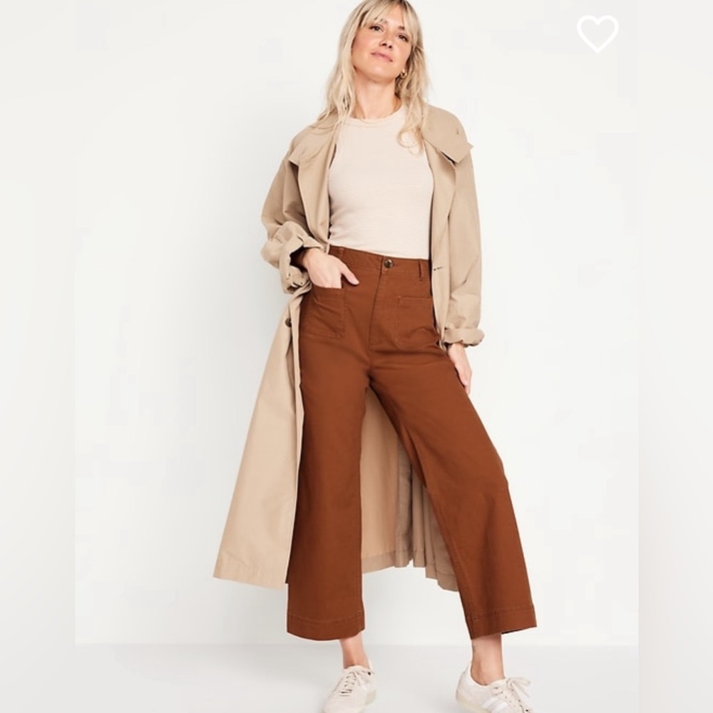 Old Navy Copper High-Waisted Crop Chino Pants 18 PETITE/SHORT